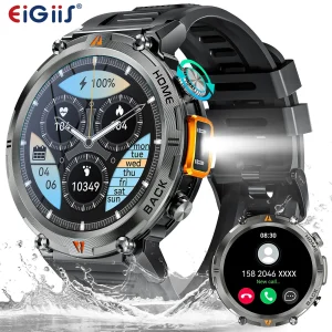 EIGIIS KE3 Smartwatch with Bluetooth Calling & LED Flashlight