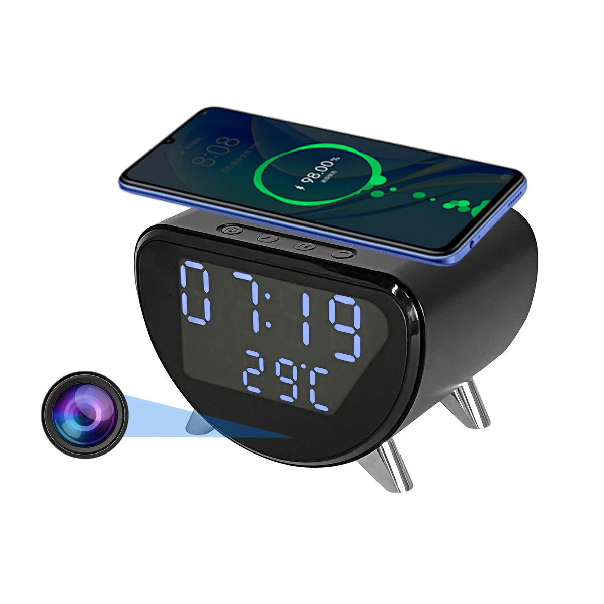 4K WiFi Clock Camera with Wireless Charging - Image 2