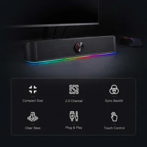 Redragon GS560 Adiemus RGB USB Desktop Soundbar - Thumbnail Image 3