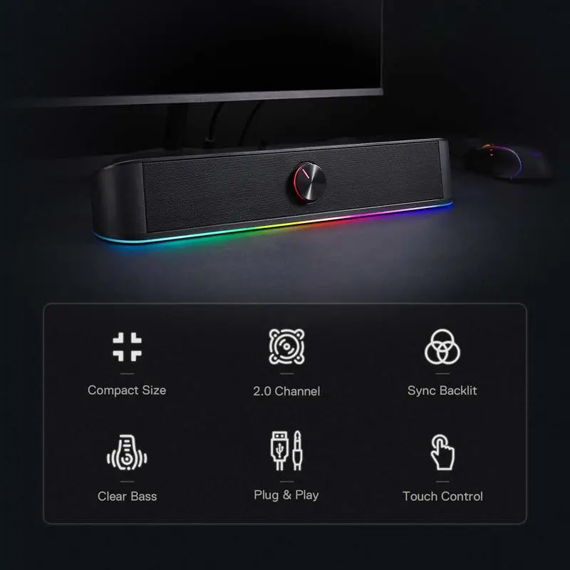 Redragon GS560 Adiemus RGB USB Desktop Soundbar - Image 3
