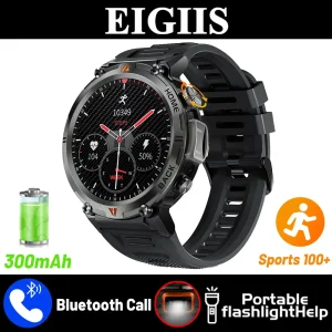 EIGIIS KE3 Smartwatch with Bluetooth Calling & LED Flashlight - Thumbnail Image 7