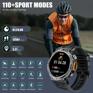 EIGIIS KE3 Smartwatch with Bluetooth Calling & LED Flashlight - Thumbnail Image 3