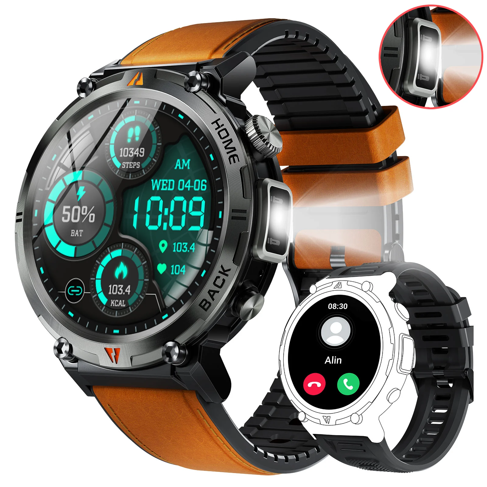 EIGIIS KE3 Smartwatch with Bluetooth Calling & LED Flashlight - Image 6