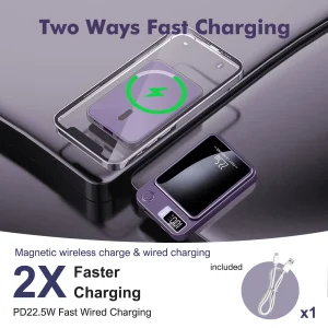 2-in-1 Magnetic 10000mAh Wireless Power Bank