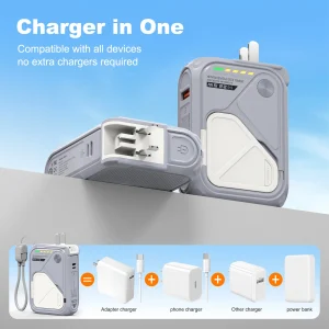 10,000mAh 22.5W Magnetic Wireless Power Bank with Holder - Thumbnail Image 2