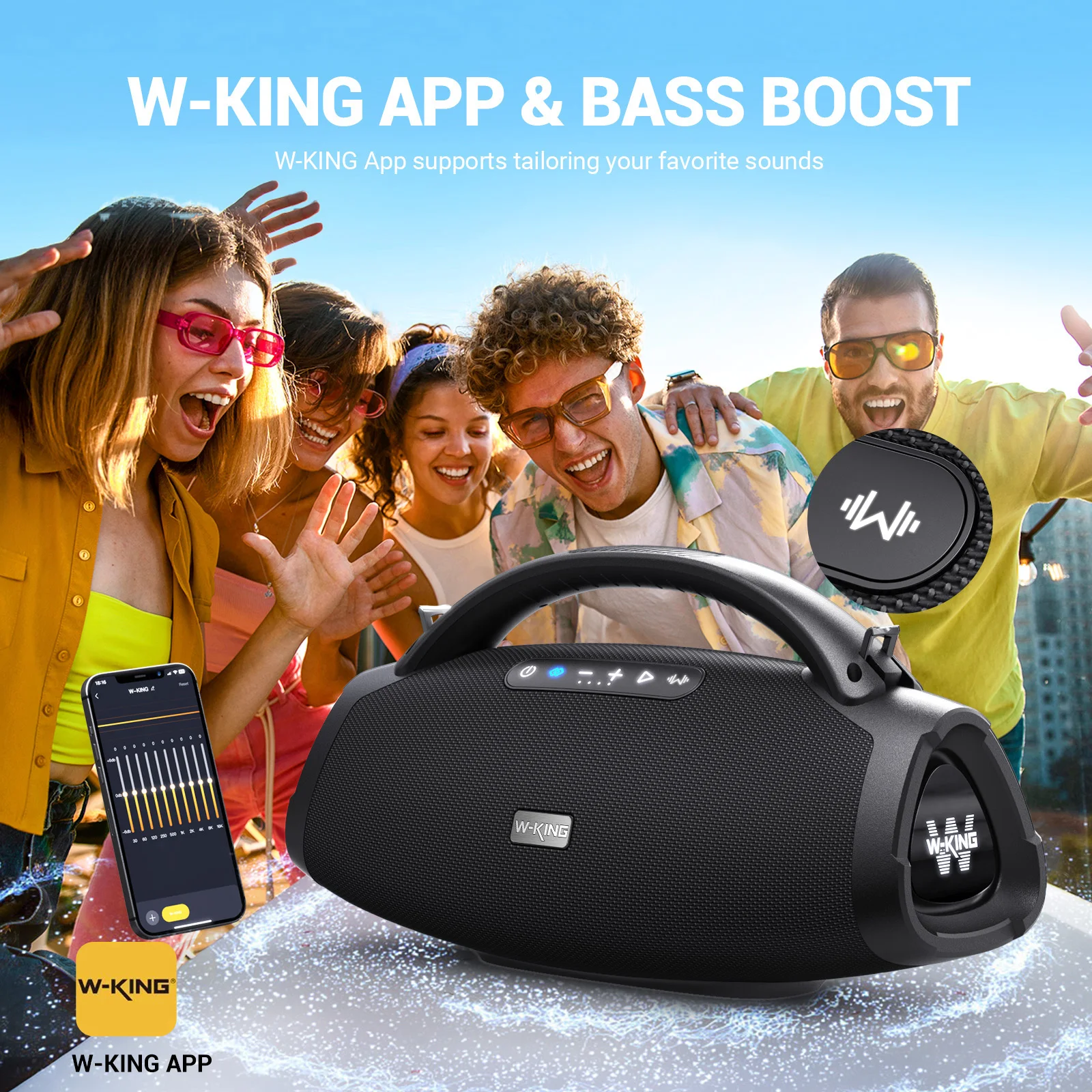 W-KING D20 Portable Bluetooth Speakers,200W - Image 3