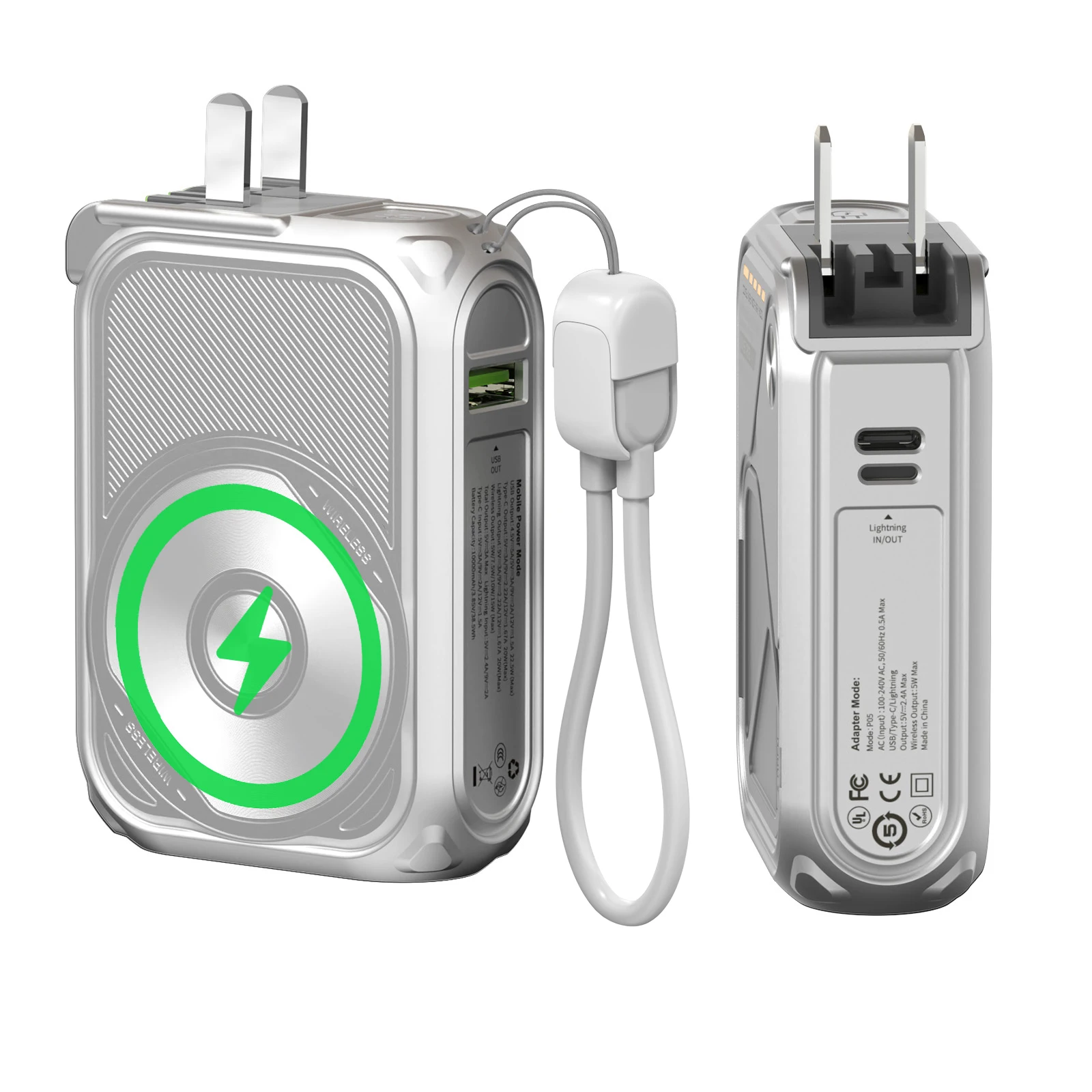10,000mAh 22.5W Magnetic Wireless Power Bank with Holder - Image 7